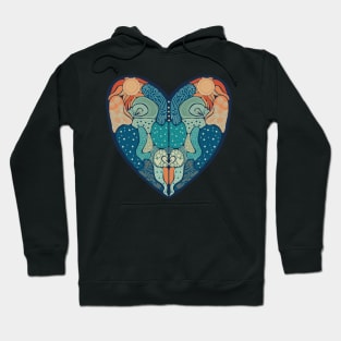 Folksy Heart Valentine Doodle Hoodie